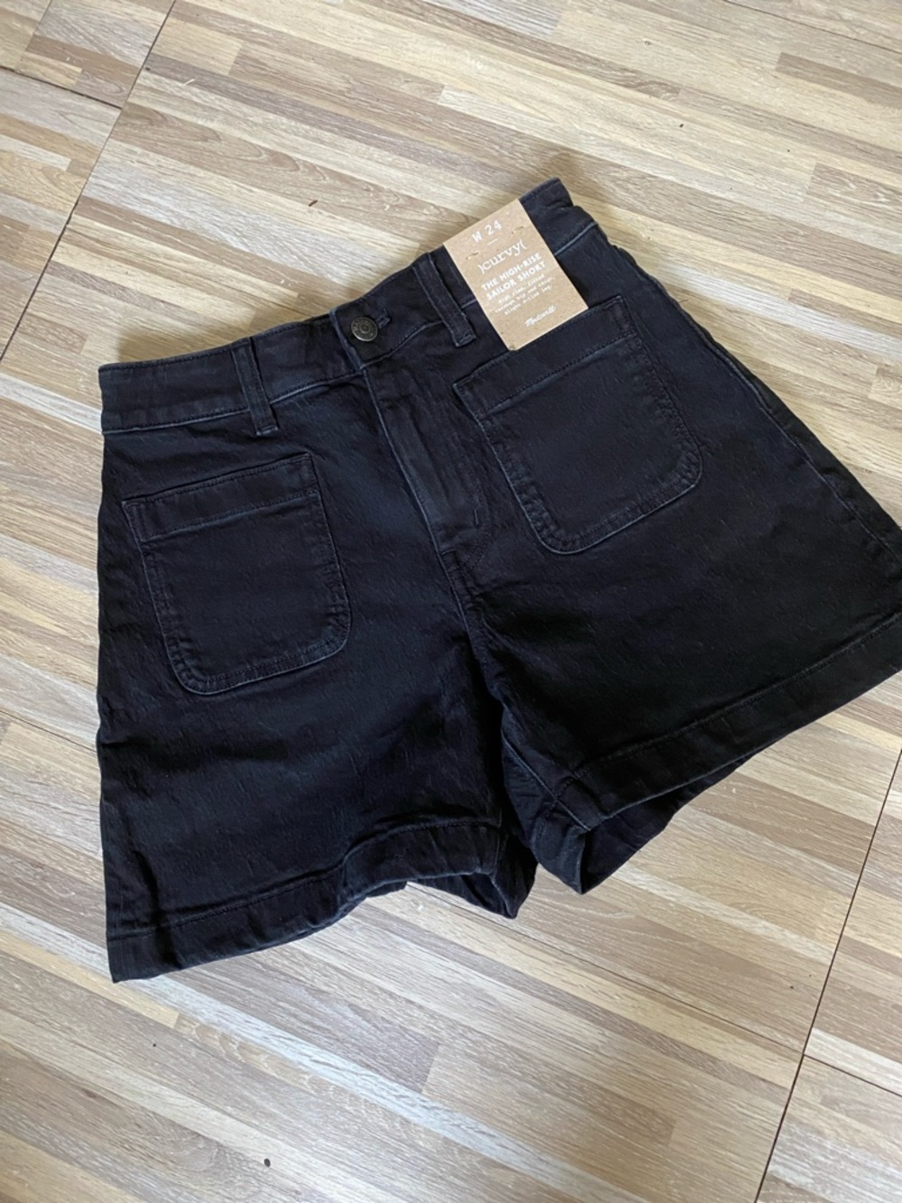 NWT MADEWELL Curvy The High Rise Sailor Short jean shorts size women’s 24 - Picture 4 of 8